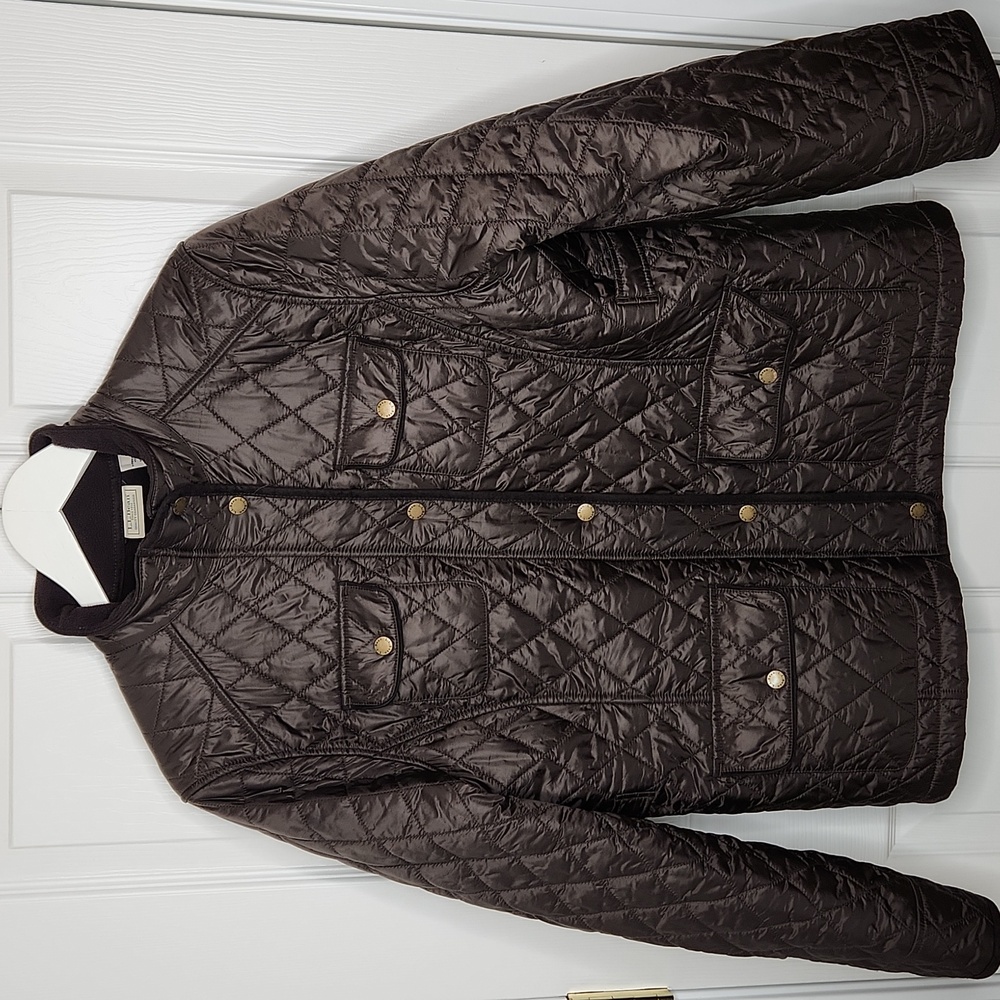 L.L. Bean brown quilted barn riding jacket Thinsulate fleece lined. Size large